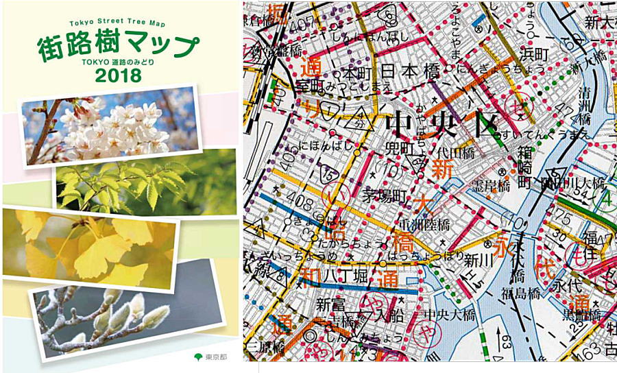 東京都の街路樹事業 ＸＸ通りの白いハナモモ