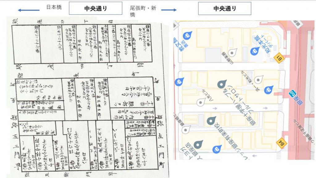 銀座4丁目（現銀座4ブロック）でも確認 銀座の１街区は60間（京間）ｘ60間と言われるけど、本当？