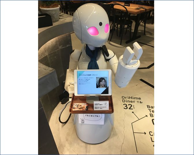受付ロボット 日本橋本町のロボットカフェ「DAWN」