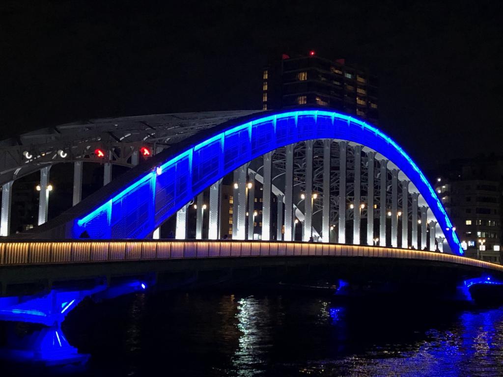永代橋 夜の中央区：石井幹子氏の作品巡り