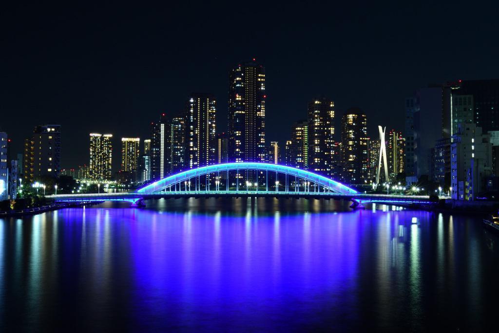 Eitai Bridge Beautiful Night Views of Bridges over the Sumida River