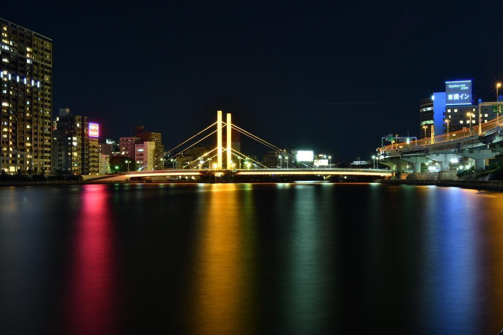 Shin Ohashi Bridge Beautiful Night Views of Bridges over the Sumida River