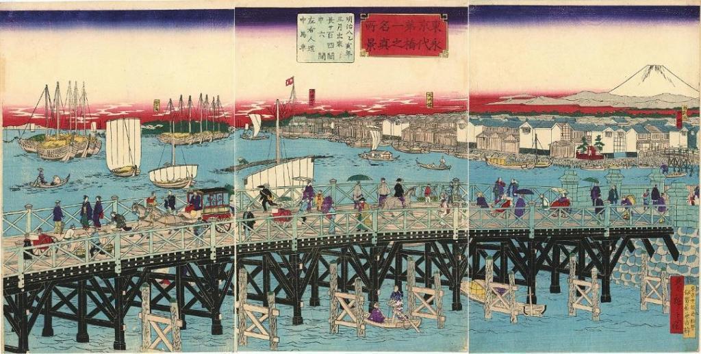 明治8年（1875）3月　洋式の木橋に架け替え 新川に架かる９つの橋 （シリーズ５回目（最終回）：永代橋）