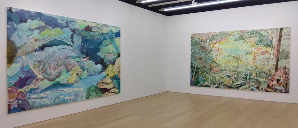 大作２つ　ゆらゆらと煌めく　海の中、　熱帯雨林も 小山登美夫ギャラリー　柏原由佳　作品展