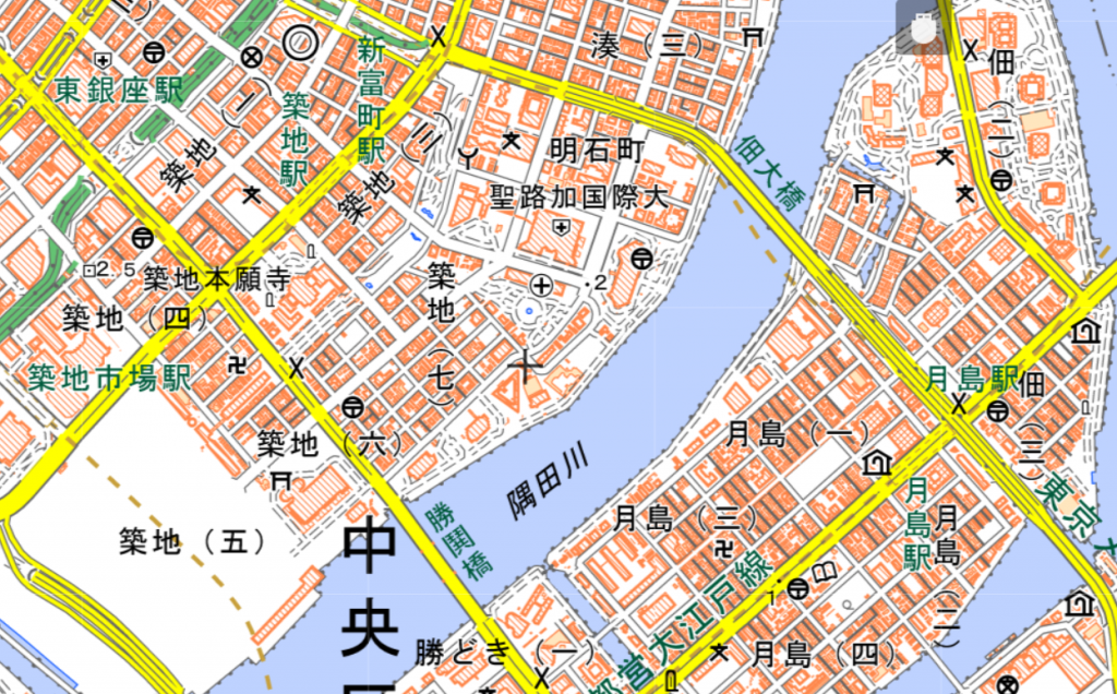 現代の地図 月島のわたし