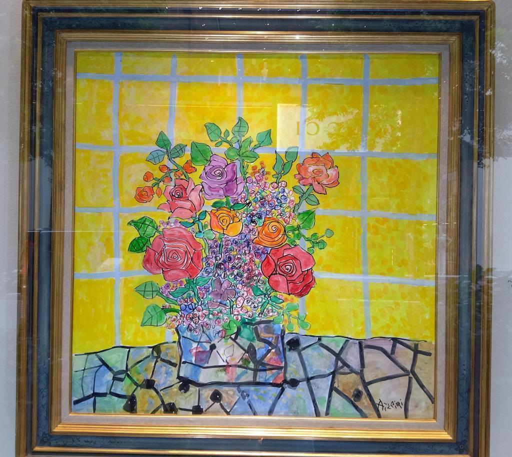 落ち着いた色彩のバラ 　気持ちが和やかに ギャルリーためなが　ポール・アイズピリ展　7/12 ～ 8/17