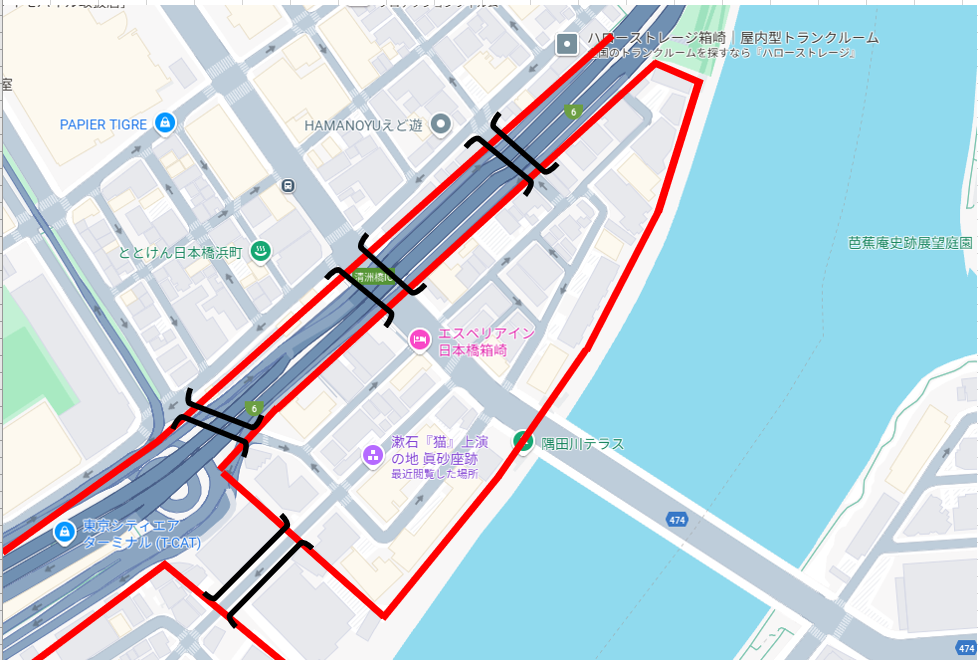 当時の水際線を地図に再現！ なかすをさがすのまき