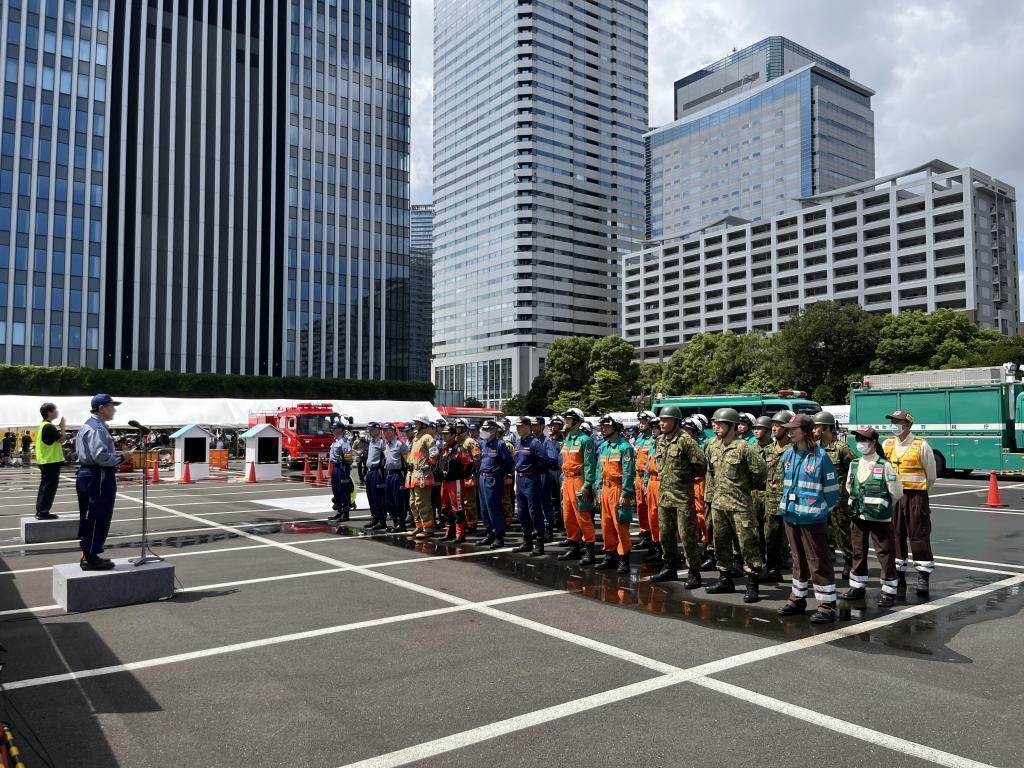 中央区長の挨拶 中央区総合防災訓練視察という名の「特派員防災セミナーvol.1」