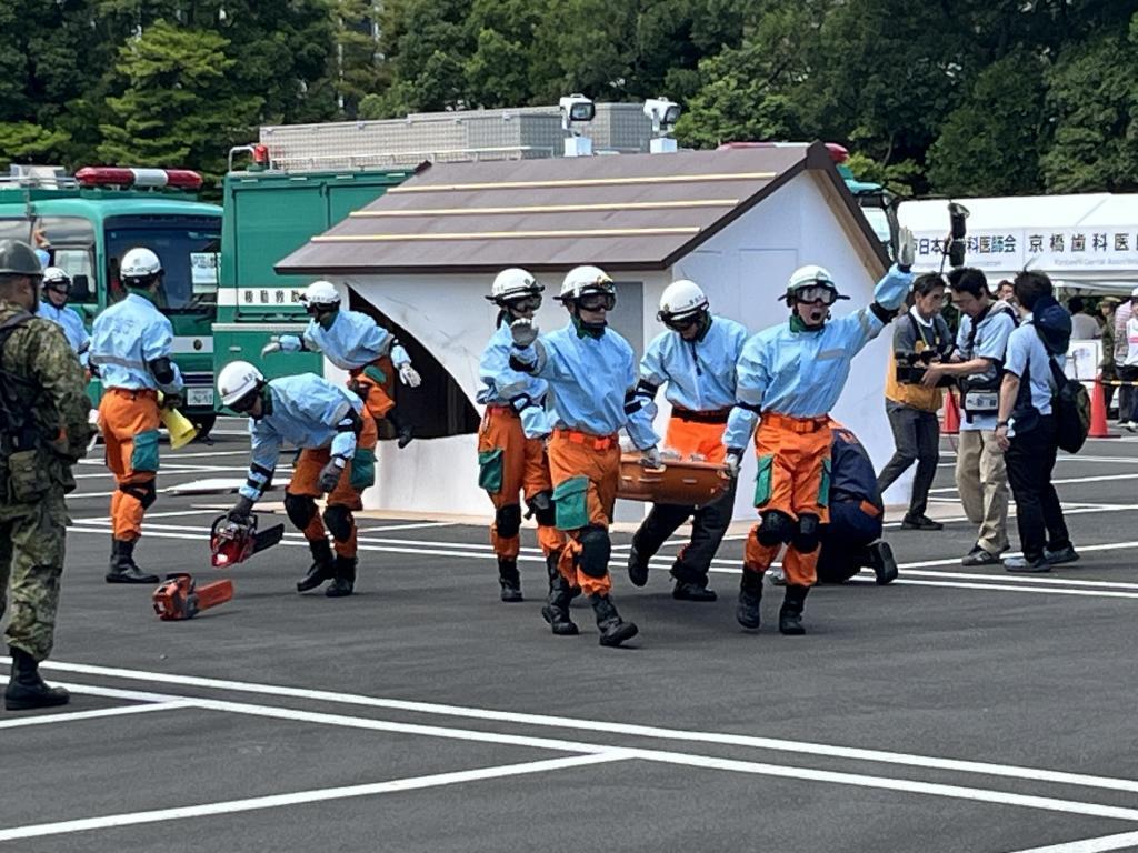 関連機関訓練の様子2 中央区総合防災訓練視察という名の「特派員防災セミナーvol.1」
