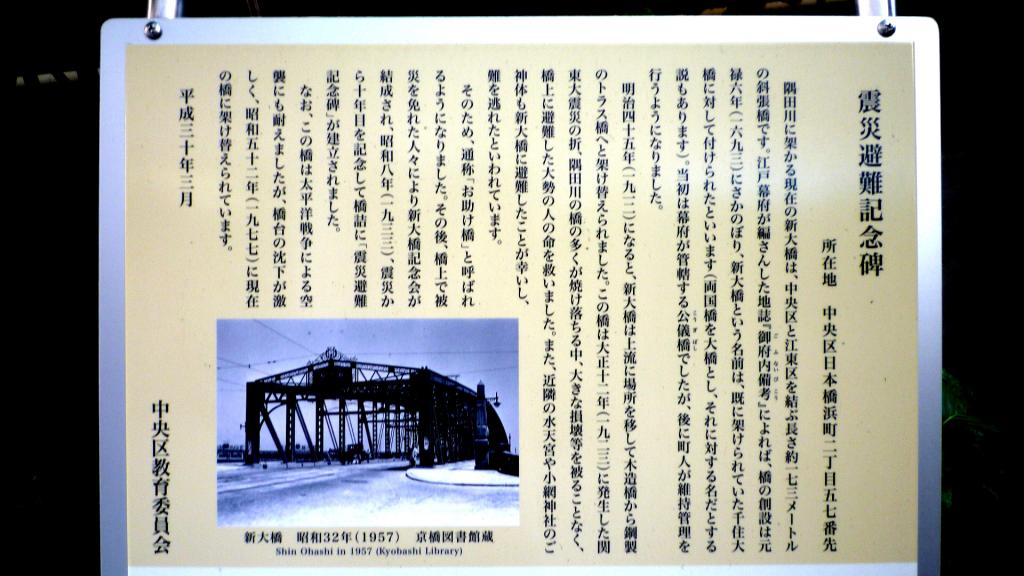  ■中央区歴史逍遥＜8＞　関東大震災96年　～防災への誓い～