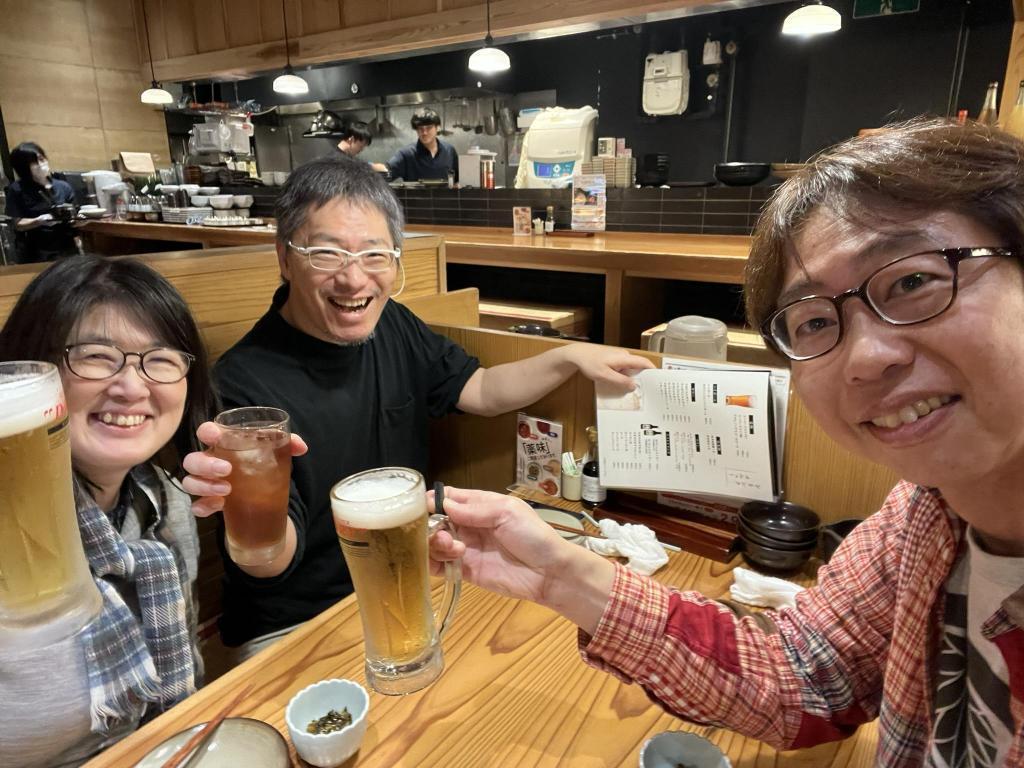 3人で打ち上げ 祝！ハロラジ年末特番出演！12月26日(金)12時放送