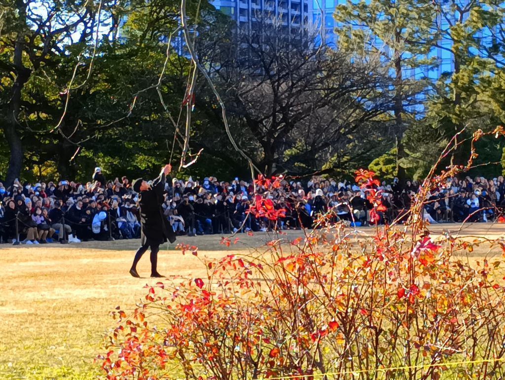 『浜離宮三井ビルから急降下』鷹が舞い降りるメインイベントの実演が凄い！ 2026.1.3新春の浜離宮恩賜公園で
諏訪流放鷹術保存会による実演に感動！