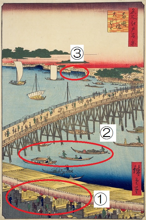  浮世絵に描かれた中央区の名所(８)　
～「名所江戸百景　両国橋大川ばた」：歌川広重～