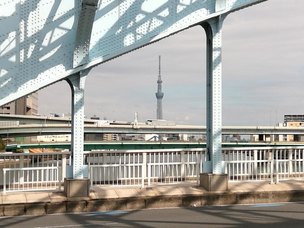 さて、東京タワーは、東京スカイツリーは、見えるでしょうか？ 東京タワーと東京スカイツリーを求めて
　隅田川９橋を遡上します　⑤
　　～　永代橋　～
