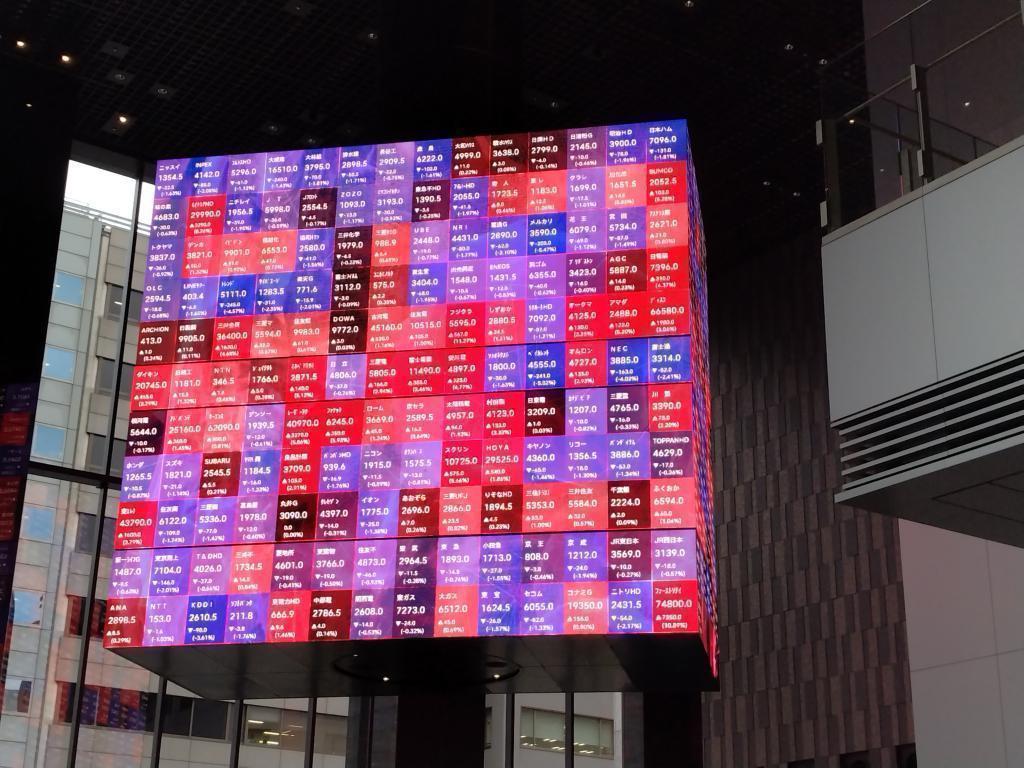 KABUTO ONEの四面四分割回転式LEDディスプレイ「The Heart」 東京証券取引所見学ツアー＆株式投資体験