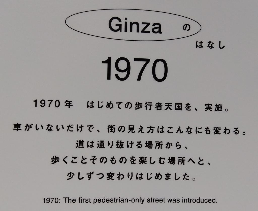 Ginza の　はなし　１９７０ Ginza Sony Park 100.80.60展示　５月３１日まで開催中
