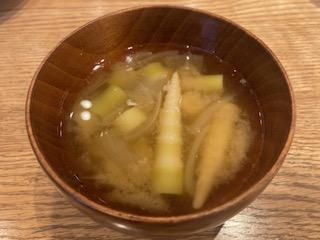 根曲がり竹と鯖缶の御味噌汁 長野県最北　栄村の春を銀座で試食
＠銀座NAGANO ２F