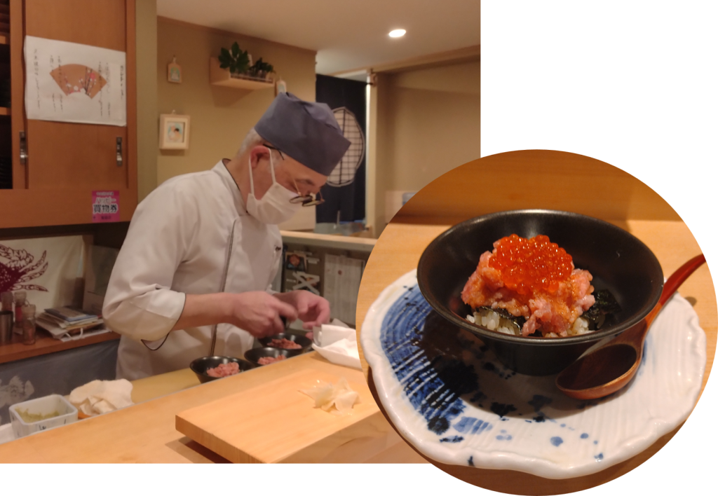 いくらとマグロ中落の小丼 職人の技が光る本物の“江戸前寿司“を『鮨処 雅』で味わう