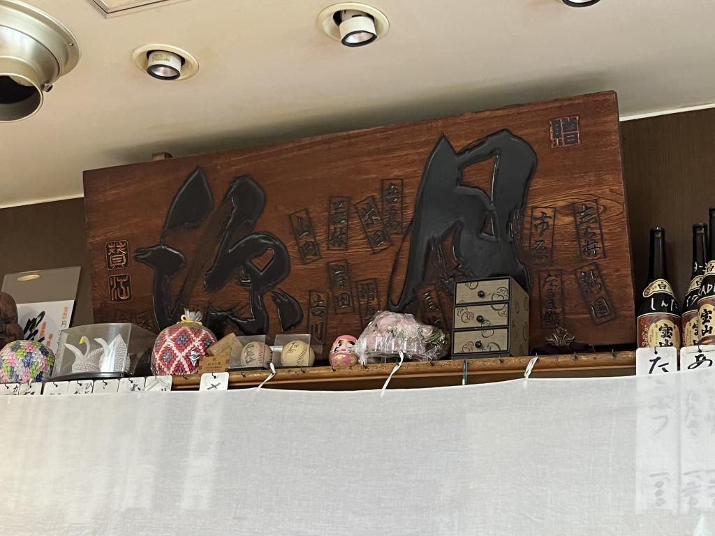年季の入った木製の看板が店内に飾られてます 月島名物レバーフライを探索・・もはや絶滅・・？　Part7